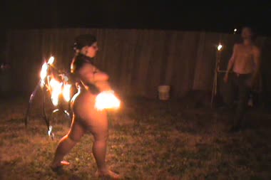 Myzeray Flaming Succubus Dance - Myzeray has a new toy she loves to use while dancing naked with fire... Five foot, four-inch flaming demon wings. You need to see this clip to believe it. Erotic, sensual, and awe-inspiring, to say the least. To risk this much skin to the fire is a huge rush for myzeray, and this qualifies her as the bbw to wield the most fire at once in a single act while performing nude... Worldwide, I guarantee it.