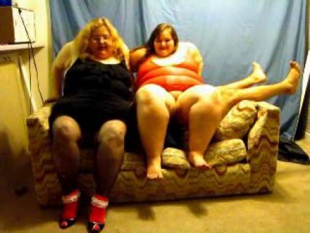 2 Fat Bitches Use Him As A Couch