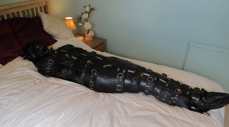 D K Bondage - Tightened Into The Leather Bondage Bag D K Bondage - Tightened Into The Leather Bondage Bag