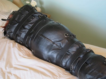 D K Bondage - Tightened Into The Leather Bondage Bag D K Bondage - Tightened Into The Leather Bondage Bag