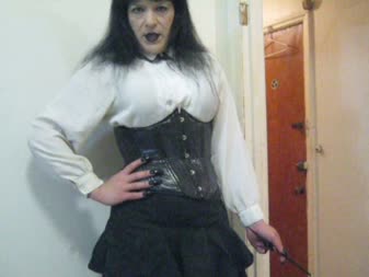 Goth Ts Domme Smoking Masturbation Instruction 5 - Vanessa is a goth shemale dominatrix, instructing you to masturbate. Do as she says! Cum when told! Be **********!