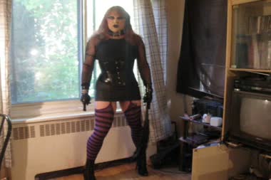 Goth Transsexual Mistress Masturbation Instruction - Vanessa fetish is your goth ts mistress, and she commands you to masturbate as she says