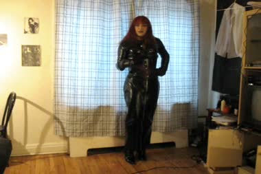 Shemale Pvc Masturbation Instruction - Vanessa is wearing pvc, corset and leather gloves, and instructs you to masturbate, mocking you mildly then directing you what to do with the cum
