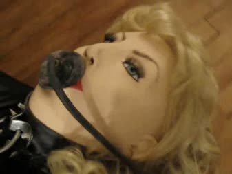 Shemale Masked Fetish Doll Toying  Masturbation - Vanessa wears her female mask with catsuit, corset, gloves, and ballet boots, then toys her ass with a dildo, then an inflatable butt plug and puts an inflatable gag in and masturbates