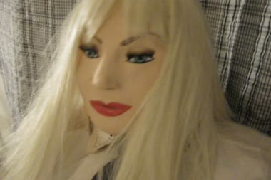 Love Doll Masturbation 4 - Vanessa is a shemale lovedoll for you, with her female mask on and masturbating for you!