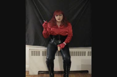 Ts Dominatrix Strap On Masturbation Instruction - Ts dominatrix vanessa instructs you to masturbate while she is in fet gear, strap on, and smoking, and tells you to eat your own cum at the end!