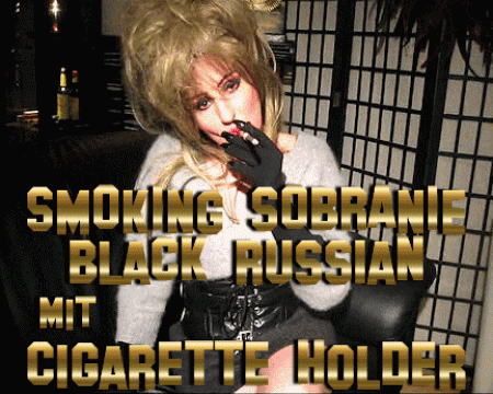Mistress Cleo - Smoking Sobranie Black Russian With Cigarette Holder Mistress Cleo - Smoking Sobranie Black Russian With Cigarette Holder