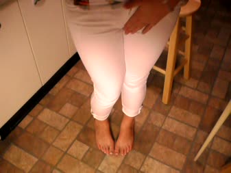 Natalees Wetting Clips - Peeeing My Skintight White Pants