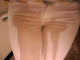Natalees Wetting Clips - Peeeing My Skintight White Pants